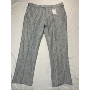 Kirrin Finch Pants Trousers Womens 14 100% Linen White Black Striped Lightweight